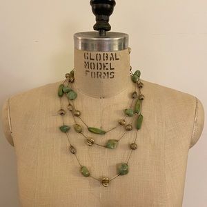 Green and Gold beaded necklace